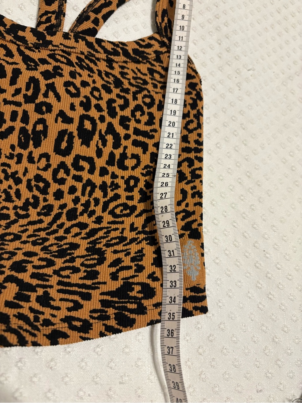 Free People Leopard-Print Ribbed Crop Tank Top - Brown & Black - Picture 7 of 8